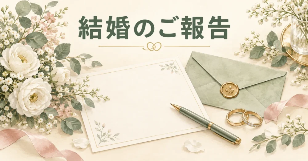 結婚の報告を表したイラスト