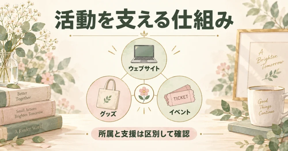 活動を支える仕組みと所属の区別を示す図