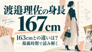 渡邉理佐の身長167cmを示すアイキャッチ