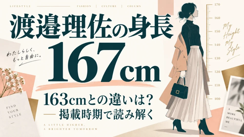 渡邉理佐の身長167cmを示すアイキャッチ