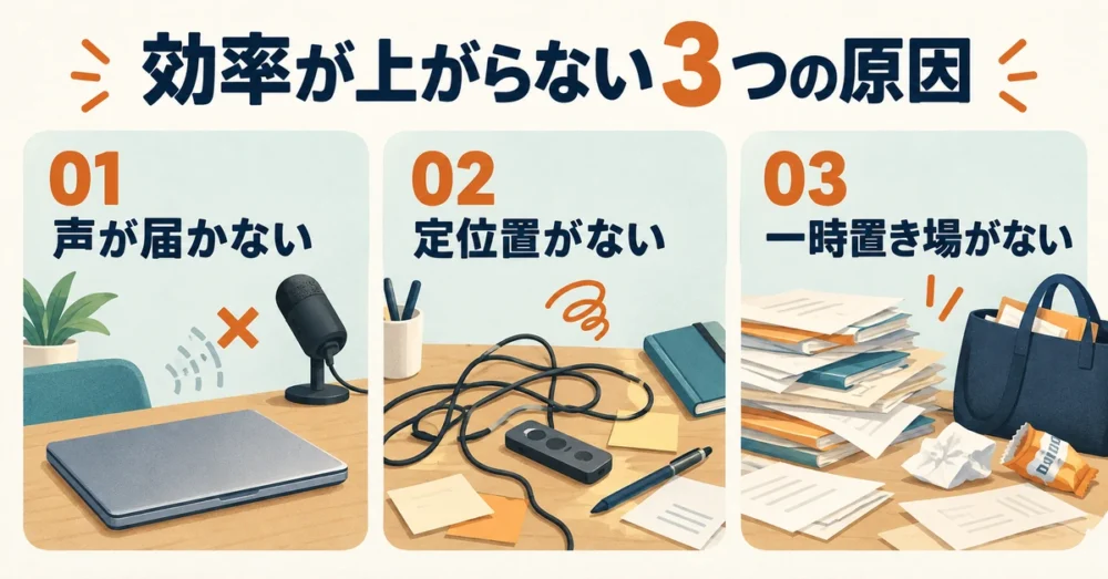 在宅ワークの効率が上がらない3つの原因