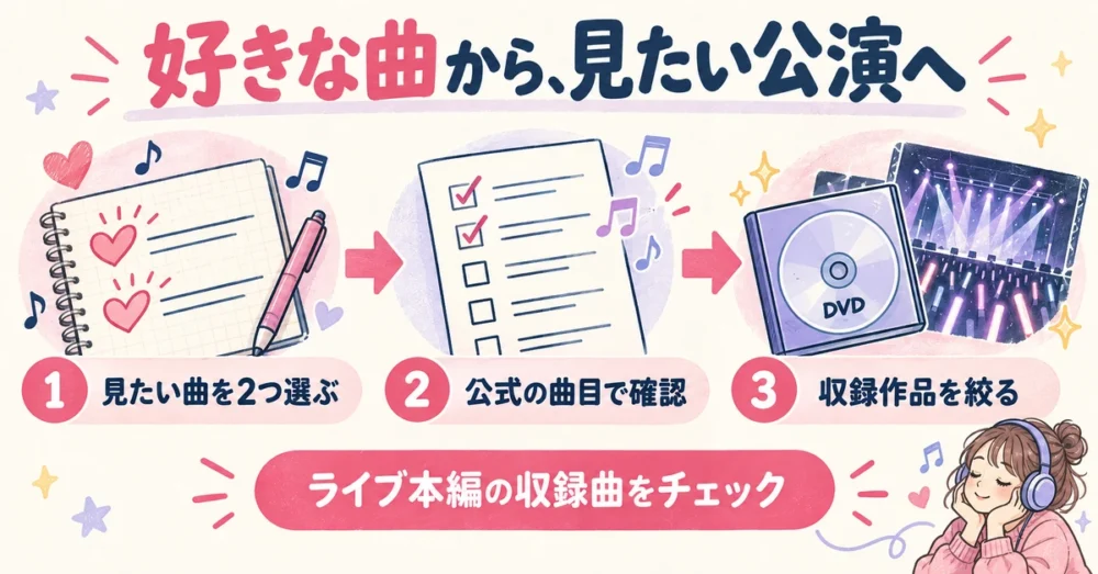 好きな曲からライブDVDを選ぶ手順