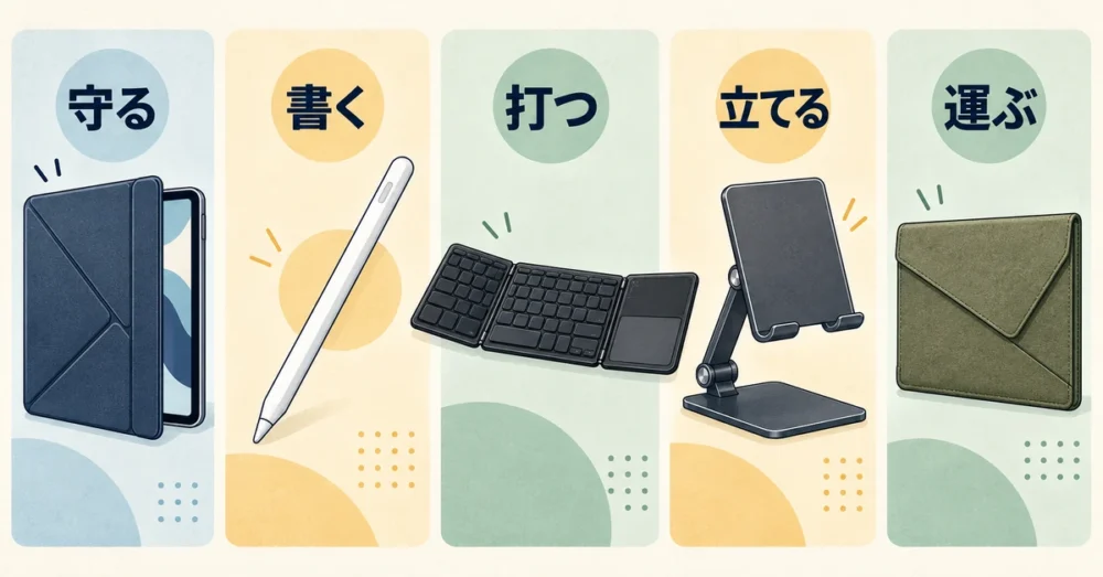 仕事で使えるiPadアクセサリー5つの役割