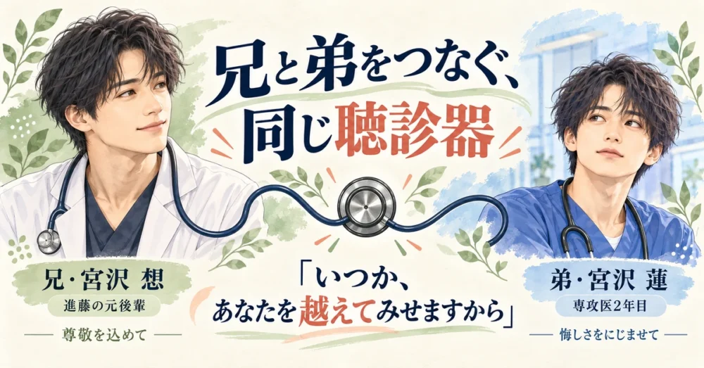 兄・想と弟・蓮をつなぐ聴診器と同じ言葉の図