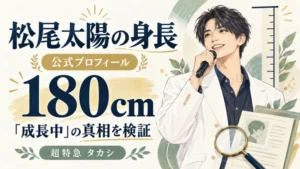 松尾太陽の身長は公式180cm、成長中の真相を検証