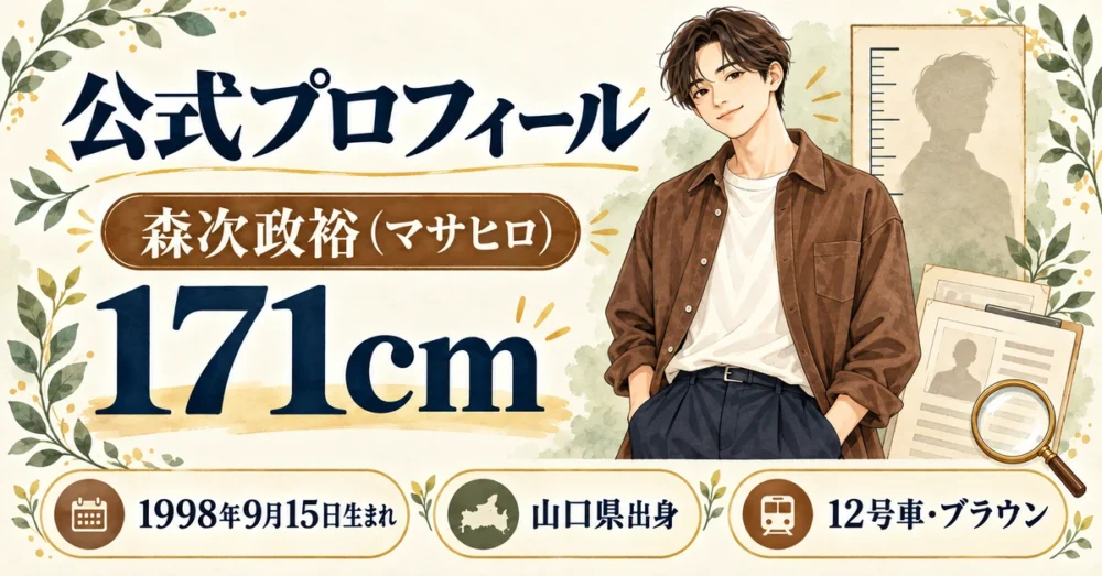 森次政裕の公式プロフィールと身長171cm