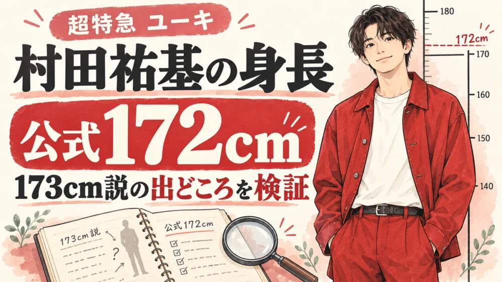 村田祐基の身長は公式172cm、173cm説を検証