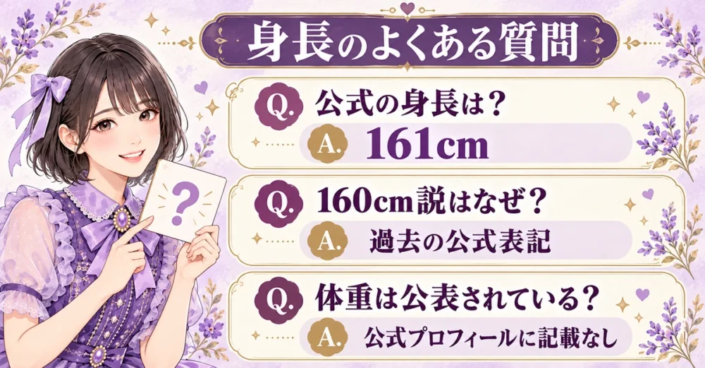 公式身長・160cm説・体重のよくある質問