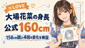 大場花菜の身長は公式160cm、158cm説を検証