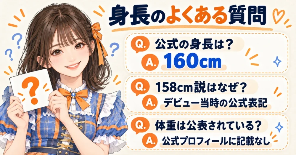 公式身長・158cm説・体重のよくある質問