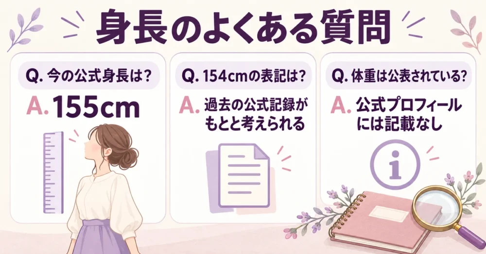 公式身長・154cm説・体重のよくある質問