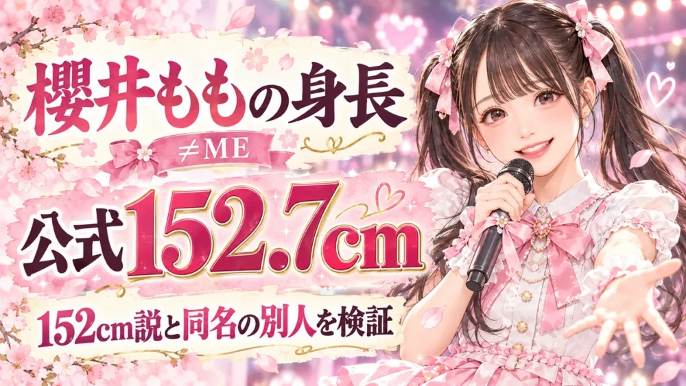櫻井ももの身長は公式152.7cm、152cm説を検証