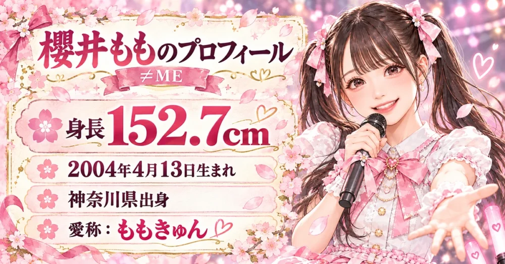櫻井ももの公式プロフィールと身長152.7cm
