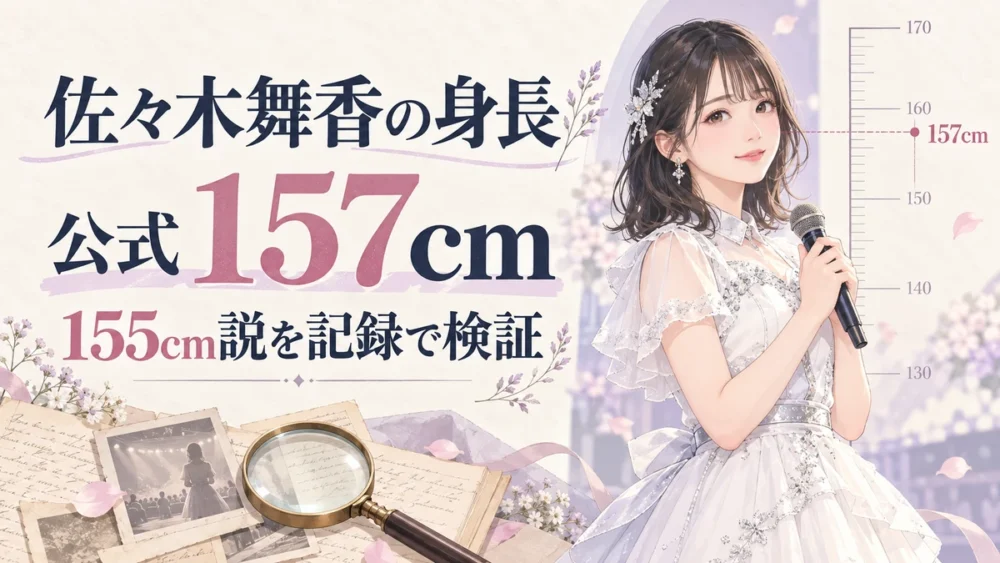 佐々木舞香の身長は公式157cm、155cm説を検証