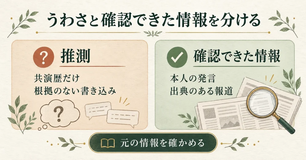うわさと確定報道を見分けるポイント