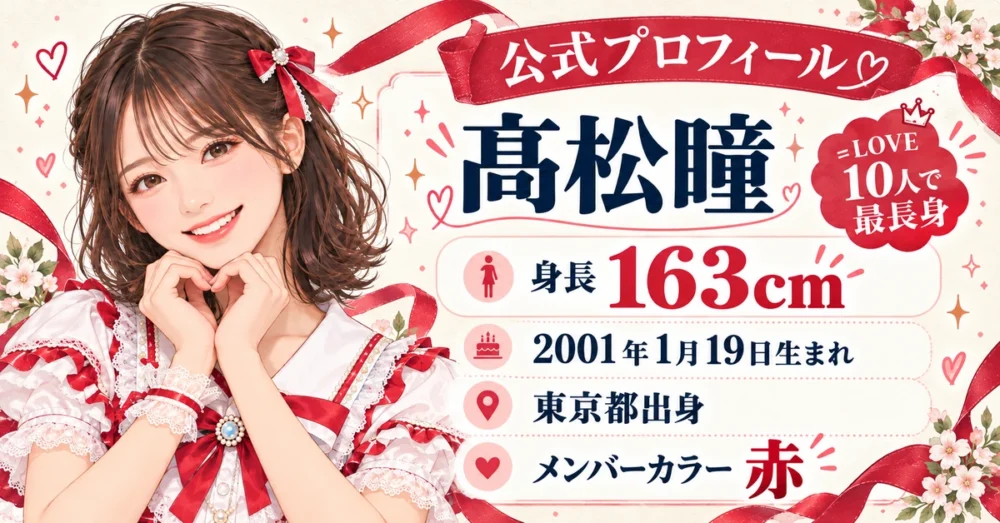 髙松瞳の公式プロフィールと身長163cm
