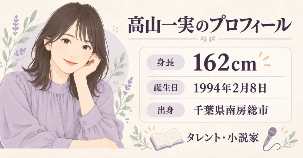 高山一実の身長162cmと基本プロフィールの図
