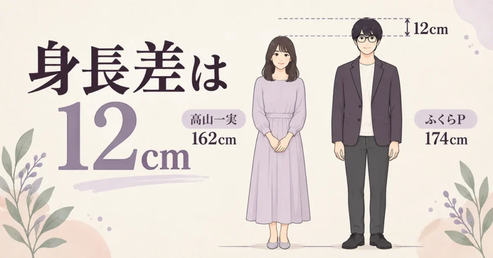 162cmと174cmの身長差12cmを示す比較イラスト