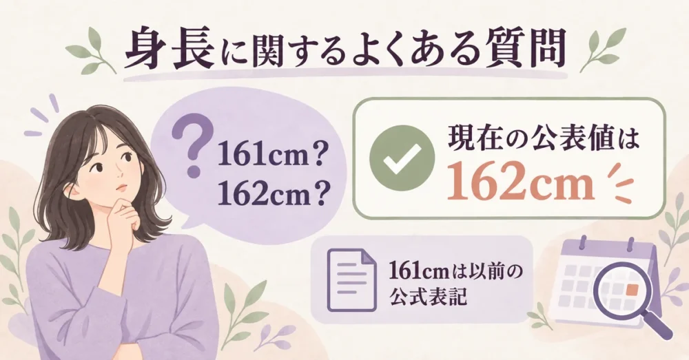 161cmと162cmの疑問を公式プロフィールで確認する図