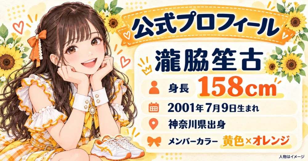 瀧脇笙古の公式プロフィールと身長158cm