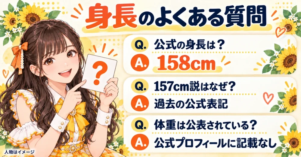 公式身長・157cm説・体重のよくある質問