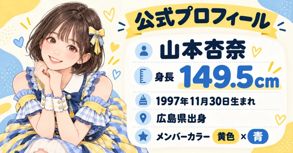 山本杏奈の公式プロフィールと身長149.5cm