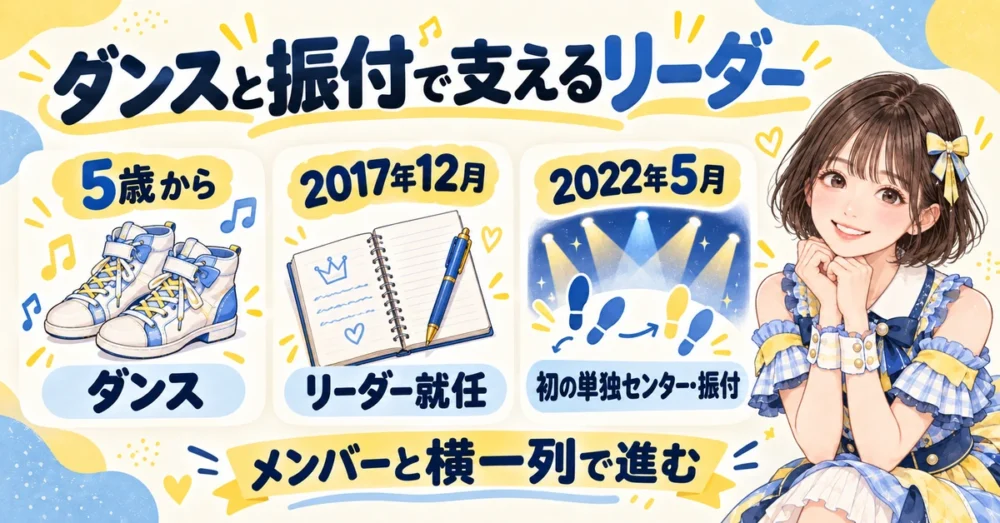 リーダーとしてセンターと振付を担う歩み
