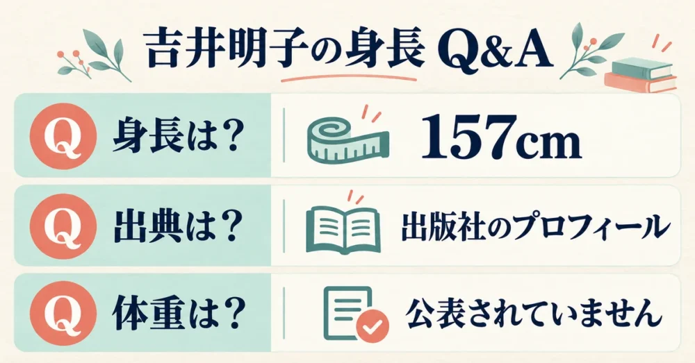 吉井明子の身長に関するよくある質問のまとめ