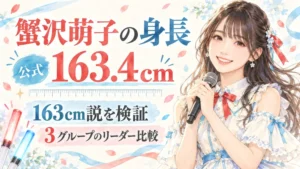 蟹沢萌子の身長は公式163.4cm、163cm説を検証